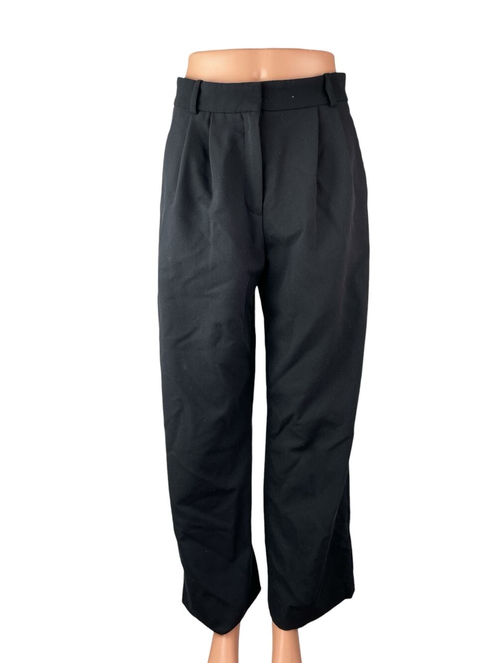 Abercrombie & Fitch Black High Rise Pleated Straight Trousers Dress Pants Size 4